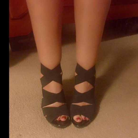 Michael Kors Jillian Cross Strap Platform Heels - Picture 5 of 7